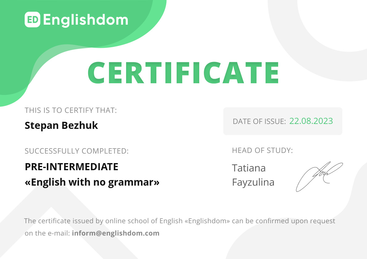 certificate